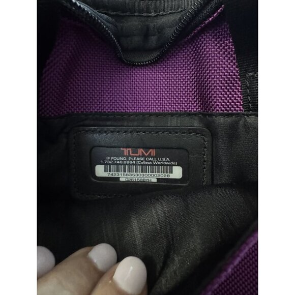 TUMI alpha Bravo crossbody bag case for tablets small laptops purple black - Picture 7 of 9